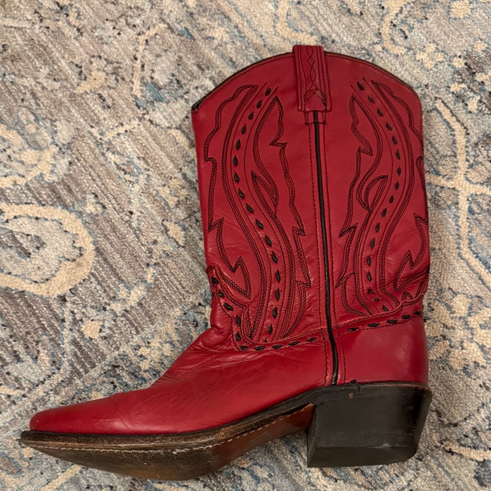 Elegant Red Heeled Boots